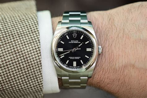 rolex oyster perpetual 36 on wrist